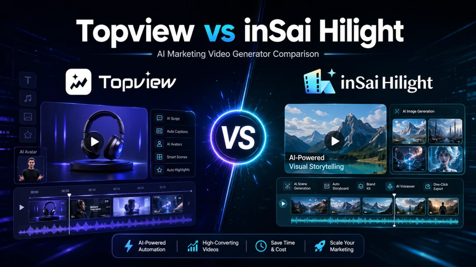 Topview vs Hilight: AI Video Features, UGC, Pricing & Use Cases