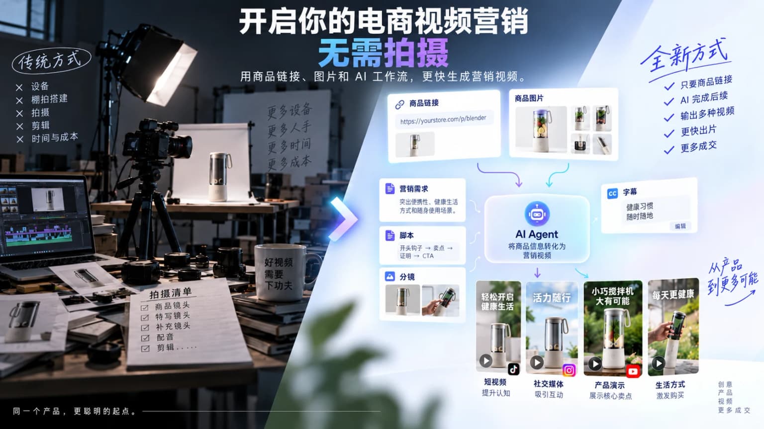 不拍摄，也能制作电商营销视频