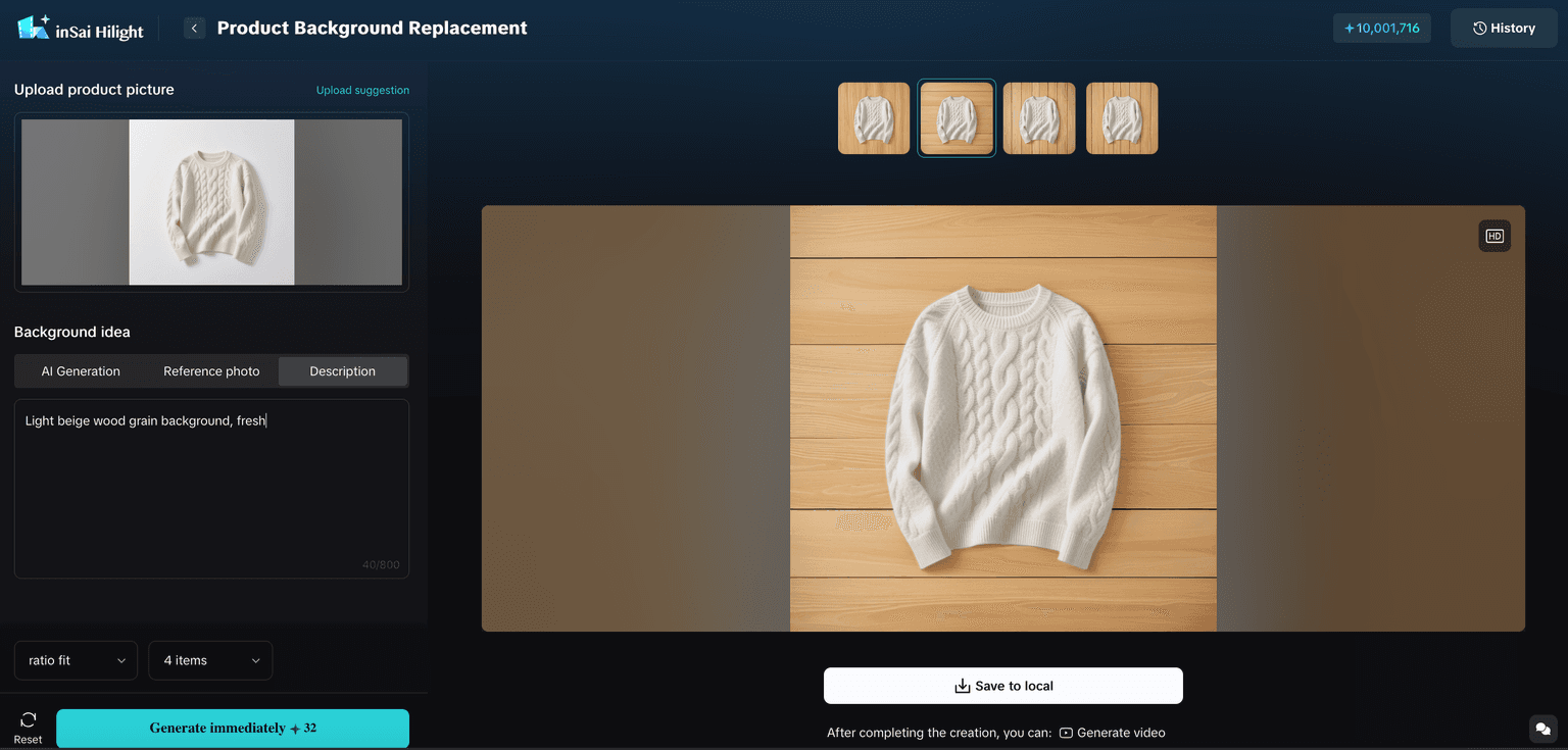 HiLight Creative Description mode in English